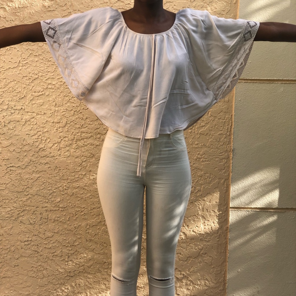 Beige off shoulder top - Picture 3 of 6